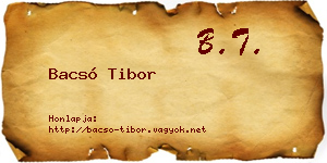 Bacsó Tibor névjegykártya
